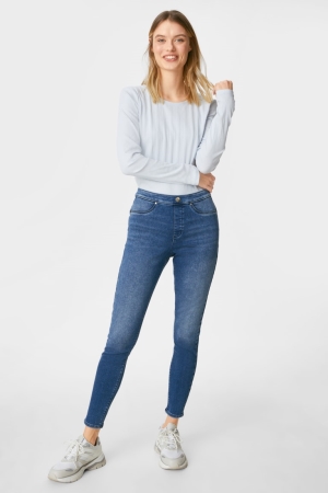 C&A Jegging Thermal Jeggings Push-up Effect Jeans Dames Blauw | 1436LWJCI