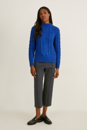 C&A Jersey Brede Leg Broek Dames Donkergrijs | 7349UGACJ