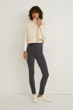 C&A Jersey Mager Fit Check Broek Dames Grijs | 4956FUBRX