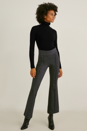 C&A Jersey Rechtdoor Fit Broek Dames Donkergrijs | 8176SUOBQ