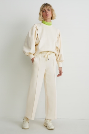 C&A Jersey Regular Fit Broek Dames Wit | 4156CZXVY