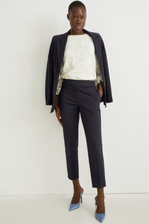 C&A Jersey Slim Fit Lenzing™ Ecovero™ Broek Dames Donkerblauw | 2461ULMOC