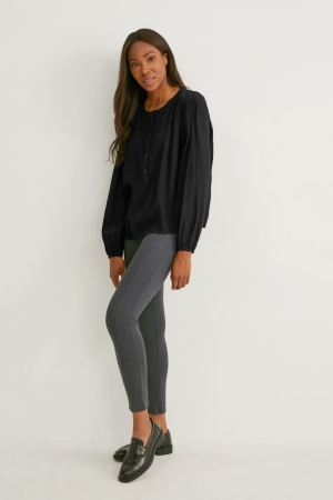 C&A Jersey Slim Fit Lenzing™ Ecovero™ Broek Dames Donkergrijs | 6241YCSMT