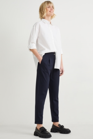 C&A Jersey Tapered Fit Broek Dames Donkerblauw | 9716TQOUD