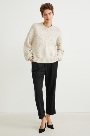 C&A Jersey Tapered Fit Broek Dames Zwart | 3016XUAZY