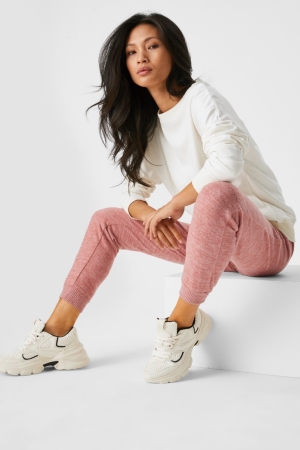 C&A Joggers Broek Dames Donkerroze | 1426LJQDX