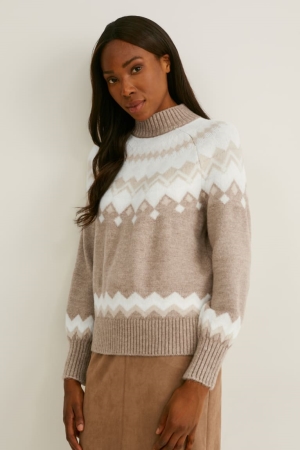 C&A Jumpers Dames Beige | 6137GTBZC