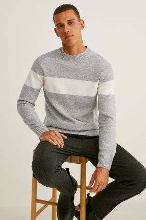 C&A Jumpers Heren Lichtgrijs | 6145BQMAJ