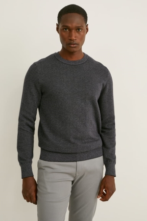 C&A Jumpers Heren Zwart Donkergrijs | 1760ZEBAV