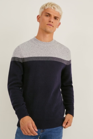 C&A Jumpers Heren Zwart Grijs | 7256QIVNT