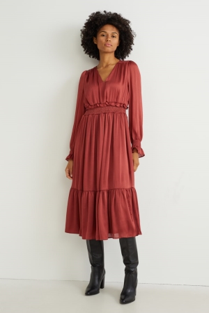 C&A Jurken Dames Donkerrood | 8025EMOKJ