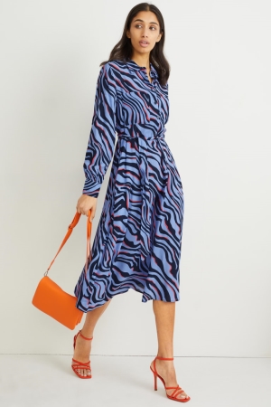 C&A Lenzing™ Ecovero™ Patterned Jurken Dames Blauw | 9674TSBXO