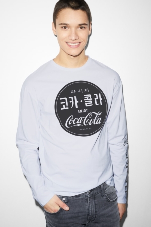 C&A Long Sleeve Coca-cola Topjes Heren Wit | 4803VAOSZ
