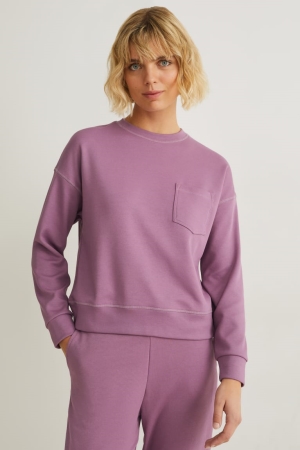 C&A Long Sleeve Hoodie Dames Paars | 0468NPDQV