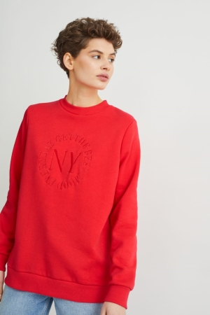 C&A Long Sleeve Hoodie Dames Rood | 8791EHAPY