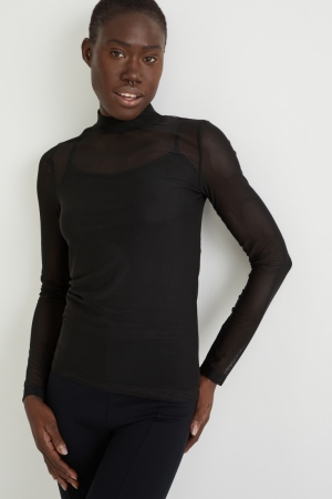 C&A Long Sleeve Topjes Dames Zwart | 8259PYOWL