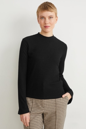 C&A Long Sleeve Topjes Dames Zwart | 9583YZAMS