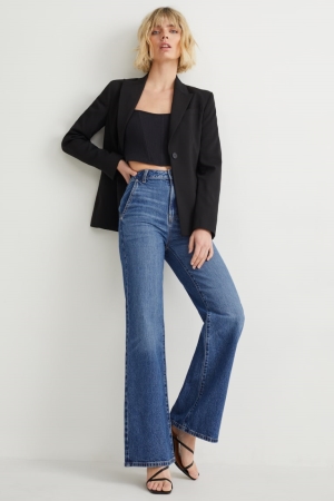C&A Loose Fit High Taille Jeans Dames Blauw | 4826TPBGM