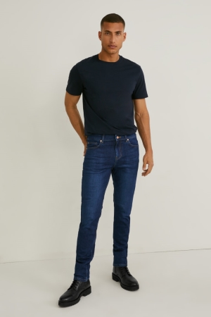 C&A Made In Eu Slim Organic Katoenen Jeans Heren Blauw | 5271TOSWU