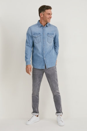 C&A Mager Flex Jog Denim Recycled Jeans Heren Blauw Grijs | 3017XGAML