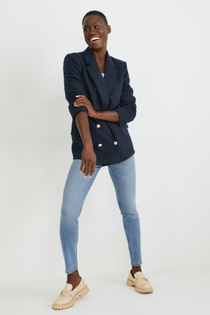 C&A Mager High Taille Shaping Recycled Jeans Dames Blauw Lichtblauw | 2549SQOCE