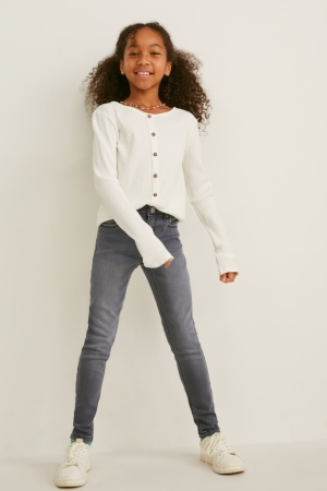 C&A Mager Thermal Jeans Meisjes Blauw Grijs | 5694RKAWJ