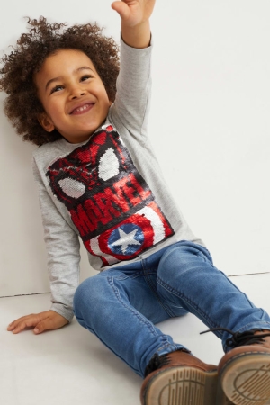 C&A Marvel Long Sleeve Topjes Jongens Lichtgrijs | 5028ZLOQW