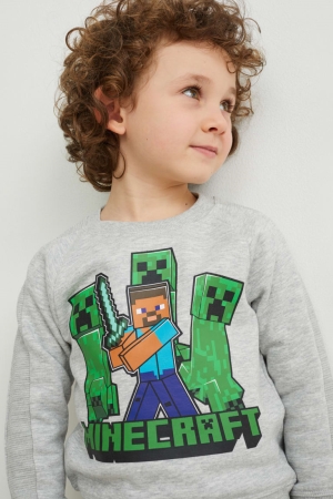 C&A Minecraft Sweatshirts Meisjes Lichtgrijs | 9673GVXCR