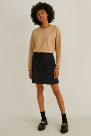 C&A Mini Faux Suede Rokken Dames Zwart | 7653QGEVP