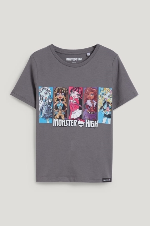 C&A Monster High Sleeve T-shirts Meisjes Donkergrijs | 8259JFYQB