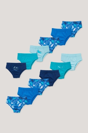 C&A Multipack Of 12 Briefs Organic Katoenen Ondergoed Jongens Blauw | 5218ZLMXR