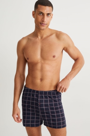 C&A Multipack Of 2 Boxer Jersey Organic Katoenen Ondergoed Heren Rood | 8576ZRFHS