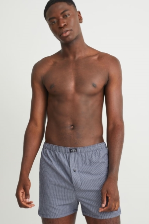 C&A Multipack Of 2 Boxer Woven Organic Katoenen Ondergoed Heren Zwart | 0634QZGHJ