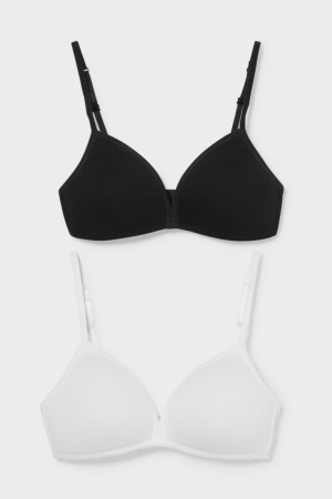 C&A Multipack Of 2 Bra Organic Katoenen Ondergoed Meisjes Wit | 3210JLZVU