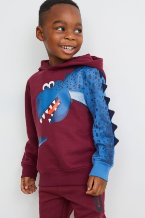 C&A Multipack Of 2 Dinosaur And Long Sleeve Hoodie Meisjes Bordeaux | 5976SYMGL