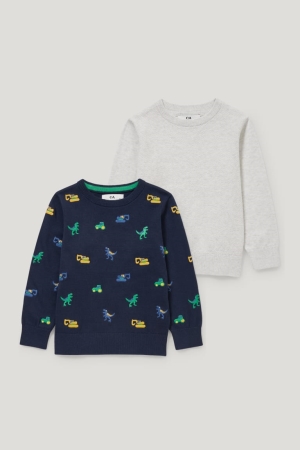 C&A Multipack Of 2 Jumpers Meisjes Donkerblauw Grijs | 3749ATIWC