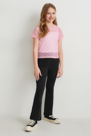 C&A Multipack Of 2 Leggings Broek Meisjes Zwart | 4107FAQXL