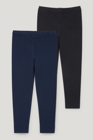C&A Multipack Of 2 Leggings Broek Meisjes Zwart | 5102GURYK