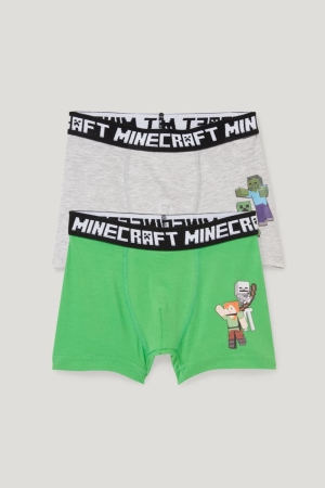C&A Multipack Of 2 Minecraft Boxer Ondergoed Jongens Lichtgroen | 9247LOBKN