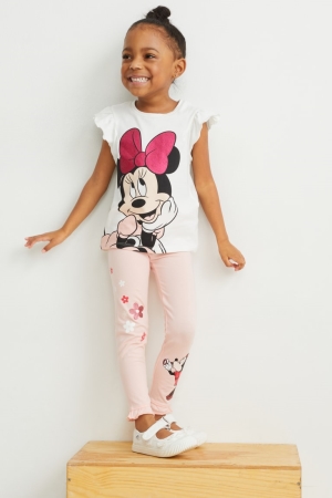 C&A Multipack Of 2 Minnie Mouse Leggings Broek Meisjes Roze | 9408UNHTD