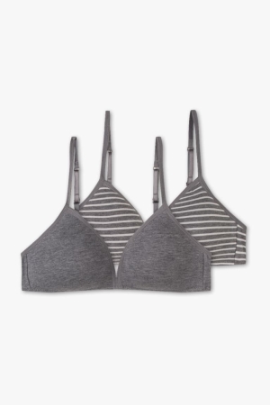 C&A Multipack Of 2 Non-wired Bra Gewatteerd Organic Katoenen Ondergoed Meisjes Grijs | 0173XUVKN