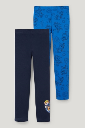 C&A Multipack Of 2 Paw Patrol Long Pants Organic Katoenen Ondergoed Jongens Donkerblauw | 7156TONBA