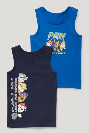 C&A Multipack Of 2 Paw Patrol Vest Organic Katoenen Ondergoed Jongens Donkerblauw | 5279NMOYP