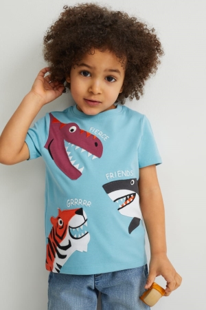 C&A Multipack Of 2 Sleeve With In-conversion Katoenen T-shirts Jongens Lichtblauw | 8970BNKRM