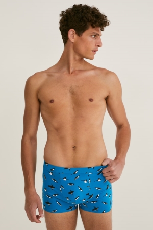 C&A Multipack Of 2 Trunks Organic Katoenen Lycra® Ondergoed Heren Blauw | 5649TJRGH