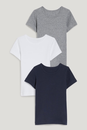 C&A Multipack Of 3 Base Layer With Organic Katoenen Ondergoed Jongens Lichtgrijs | 4752EBVPL