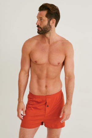 C&A Multipack Of 3 Boxer Jersey Organic Katoenen Ondergoed Heren Rood Blauw | 4302SMHZF
