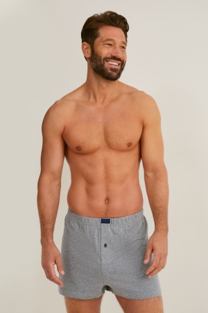 C&A Multipack Of 3 Boxer Jersey Organic Katoenen Ondergoed Heren Donkerblauw | 9068RSXZT