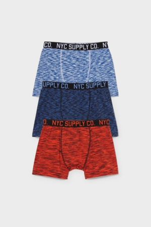 C&A Multipack Of 3 Boxer Organic Katoenen Ondergoed Jongens Rood Blauw | 2619YNEJA