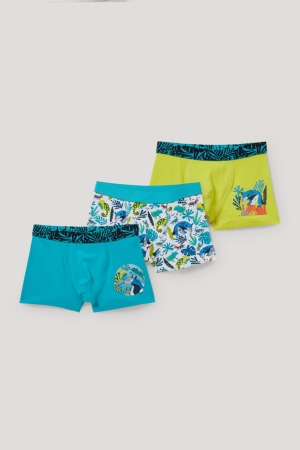 C&A Multipack Of 3 Boxer Organic Katoenen Ondergoed Jongens Blauw | 6712XQHSD